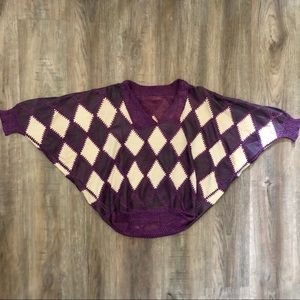 Vintage Patchwork Leather Batwing Top